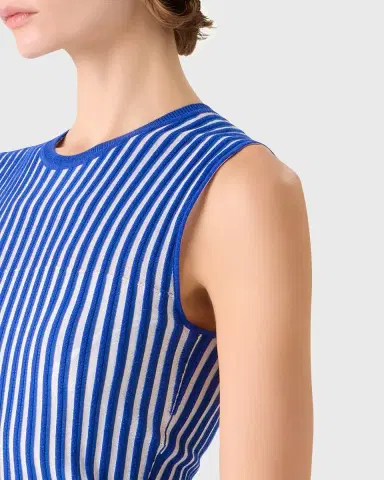 Akris Striped Plisse Silk Knit Midi Dress | Thumbnail 9 Akris Striped Plisse Silk Knit Midi Dress | Thumbnail 9
