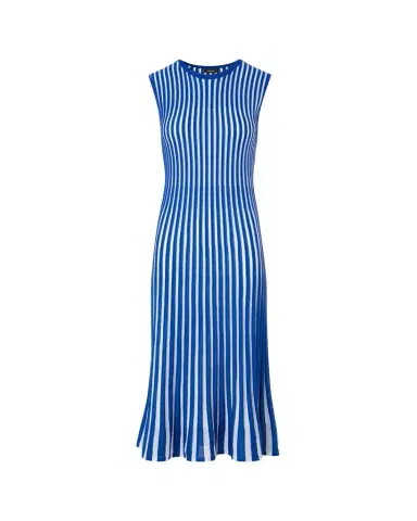 Akris Striped Plisse Silk Knit Midi Dress | Thumbnail 1 Akris Striped Plisse Silk Knit Midi Dress | Thumbnail 1