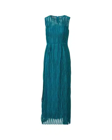 Akris Sleeveless Techno Wave Guipure Side-Slits Gown | Thumbnail 1 Akris Sleeveless Techno Wave Guipure Side-Slits Gown | Thumbnail 1