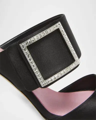 Roger Vivier 85mm Trompette Strass Satin Mules | Thumbnail 5
