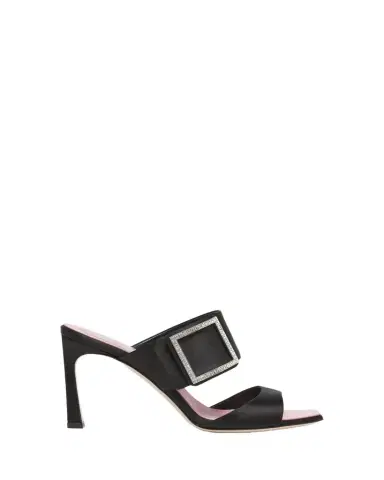 Roger Vivier 85mm Trompette Strass Satin Mules | Thumbnail 1
