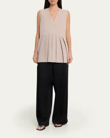 Jil Sander Sleeveless Pleated Peplum Top | Thumbnail 2 Jil Sander Sleeveless Pleated Peplum Top | Thumbnail 2