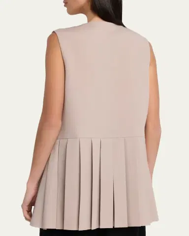 Jil Sander Sleeveless Pleated Peplum Top | Thumbnail 3 Jil Sander Sleeveless Pleated Peplum Top | Thumbnail 3