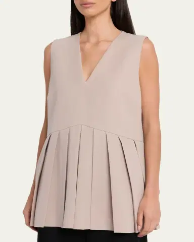 Jil Sander Sleeveless Pleated Peplum Top | Thumbnail 4 Jil Sander Sleeveless Pleated Peplum Top | Thumbnail 4