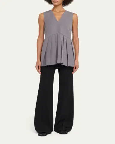 Jil Sander Sleeveless Pleated Peplum Top | Thumbnail 6 Jil Sander Sleeveless Pleated Peplum Top | Thumbnail 6