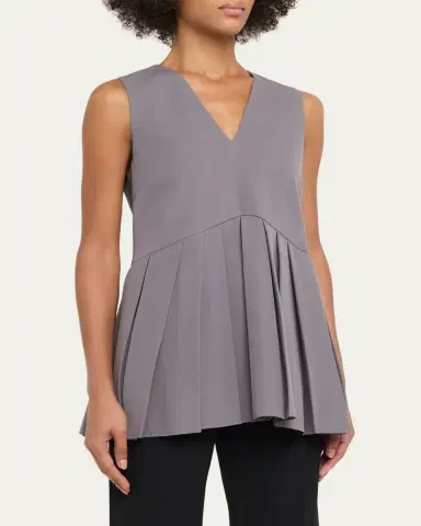 Jil Sander Sleeveless Pleated Peplum Top | Thumbnail 8 Jil Sander Sleeveless Pleated Peplum Top | Thumbnail 8