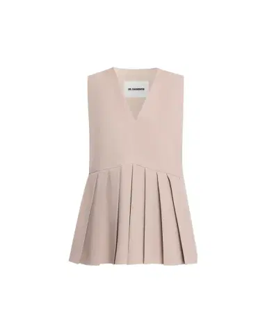 Jil Sander Sleeveless Pleated Peplum Top | Thumbnail 1 Jil Sander Sleeveless Pleated Peplum Top | Thumbnail 1