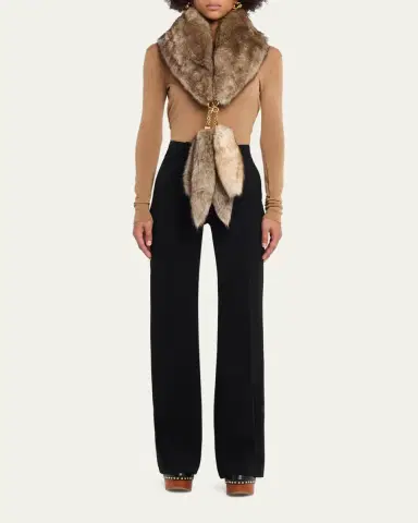 See By Chloé The Treasure Tails Shearling Scarf | Thumbnail 3