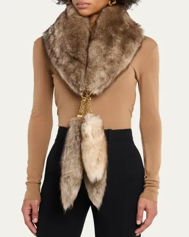 See By Chloé The Treasure Tails Shearling Scarf | Thumbnail 4