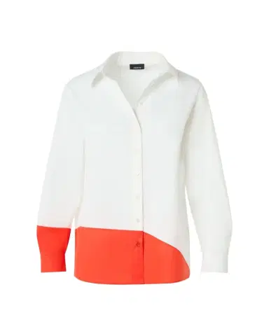 Akris Colorblock Patchwork Button-Down Blouse | Thumbnail 1 Akris Colorblock Patchwork Button-Down Blouse | Thumbnail 1