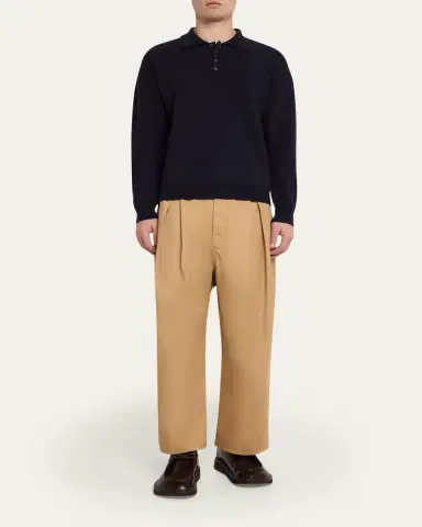 Loewe Men's Anagram Wool Polo Sweater | Thumbnail 2 Loewe Men's Anagram Wool Polo Sweater | Thumbnail 2