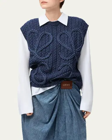 Loewe Anagram Cable Knit Vest | Thumbnail 4 Loewe Anagram Cable Knit Vest | Thumbnail 4