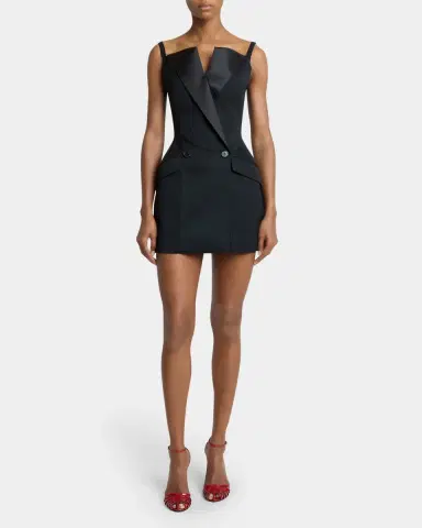 Givenchy Sleeveless Raw-Edge Tuxedo Mini Dress | Thumbnail 6 Givenchy Sleeveless Raw-Edge Tuxedo Mini Dress | Thumbnail 6