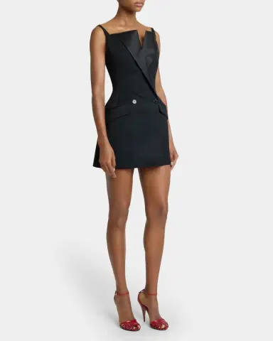 Givenchy Sleeveless Raw-Edge Tuxedo Mini Dress | Thumbnail 8 Givenchy Sleeveless Raw-Edge Tuxedo Mini Dress | Thumbnail 8