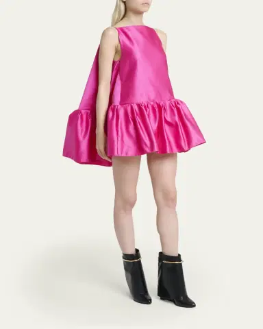 Givenchy Ruffle Silk Sleeveless Mini Dress | Thumbnail 4