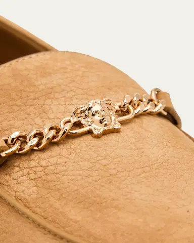 Versace Men's Medusa Chain Nubuck Loafers | Thumbnail 3