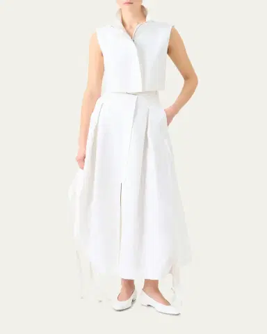 Akris Belted Side-Gathered Midi Skirt | Thumbnail 2 Akris Belted Side-Gathered Midi Skirt | Thumbnail 2