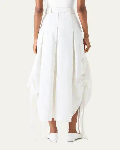 Akris Belted Side-Gathered Midi Skirt | Thumbnail 3 Akris Belted Side-Gathered Midi Skirt | Thumbnail 3