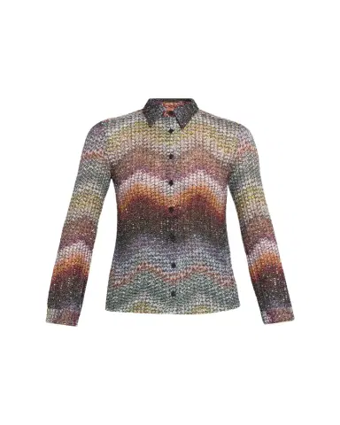 Missoni Sequined Wefted Loom Knit Button-Down Shirt | Thumbnail 1