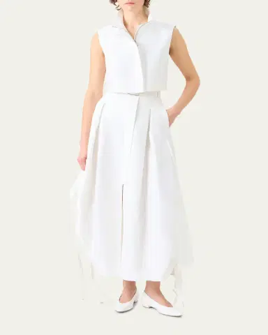 Akris Hester Short Stand-Collar Cotton Gilet | Thumbnail 2 Akris Hester Short Stand-Collar Cotton Gilet | Thumbnail 2