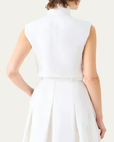 Akris Hester Short Stand-Collar Cotton Gilet | Thumbnail 3 Akris Hester Short Stand-Collar Cotton Gilet | Thumbnail 3