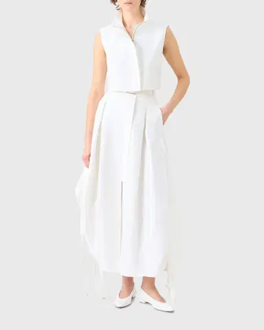 Akris Hester Short Stand-Collar Cotton Gilet | Thumbnail 6 Akris Hester Short Stand-Collar Cotton Gilet | Thumbnail 6