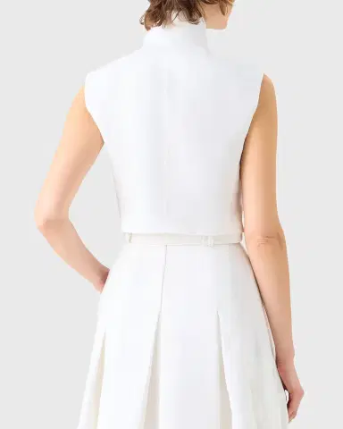 Akris Hester Short Stand-Collar Cotton Gilet | Thumbnail 7 Akris Hester Short Stand-Collar Cotton Gilet | Thumbnail 7