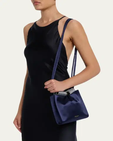 Giorgio Armani Satin Shoulder Bag with Rhinestone Detail | Thumbnail 2