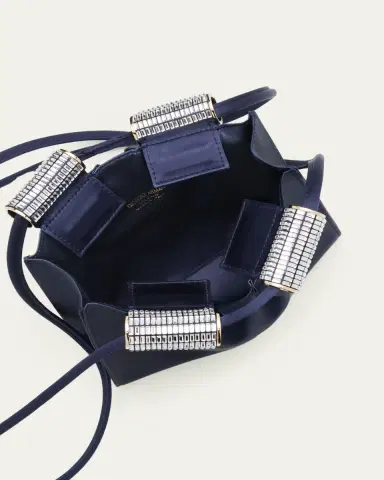 Giorgio Armani Satin Shoulder Bag with Rhinestone Detail | Thumbnail 4