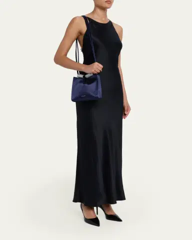 Giorgio Armani Satin Shoulder Bag with Rhinestone Detail | Thumbnail 5