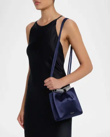 Giorgio Armani Satin Shoulder Bag with Rhinestone Detail | Thumbnail 6