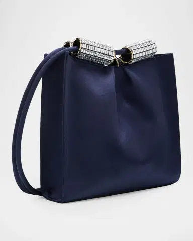 Giorgio Armani Satin Shoulder Bag with Rhinestone Detail | Thumbnail 7