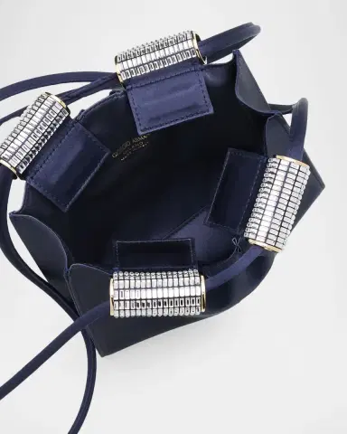 Giorgio Armani Satin Shoulder Bag with Rhinestone Detail | Thumbnail 8