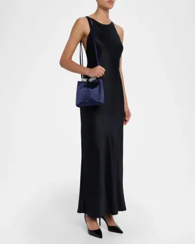 Giorgio Armani Satin Shoulder Bag with Rhinestone Detail | Thumbnail 9