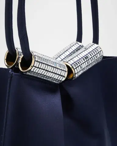 Giorgio Armani Satin Shoulder Bag with Rhinestone Detail | Thumbnail 10