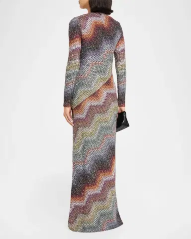 Missoni Sequin Wefted Loom Knit Long-Sleeve Gown | Thumbnail 7