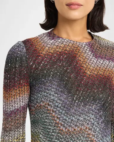 Missoni Sequin Wefted Loom Knit Long-Sleeve Gown | Thumbnail 9