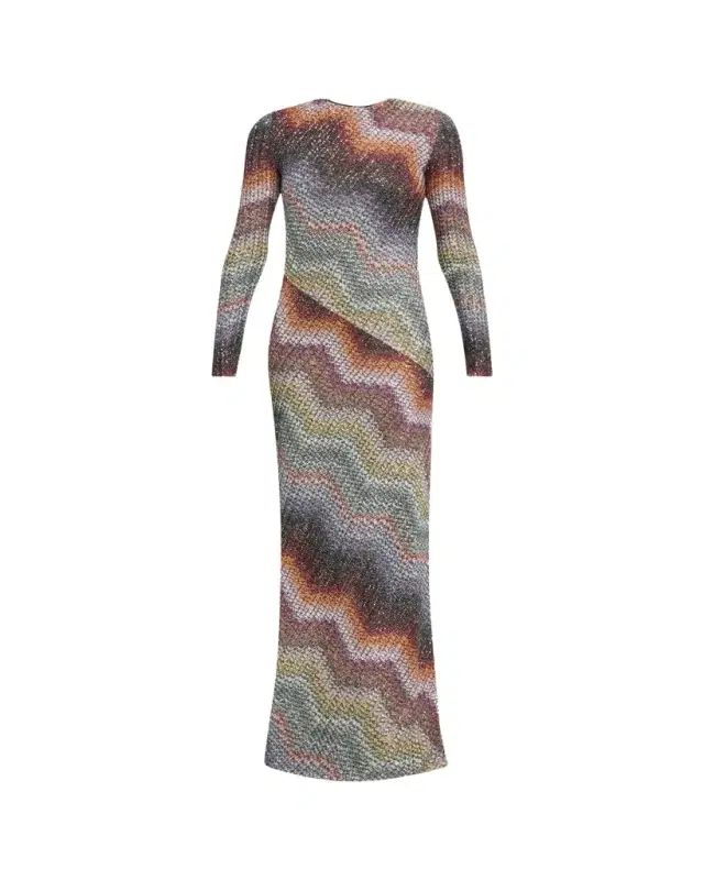 Missoni Sequin Wefted Loom Knit Long-Sleeve Gown