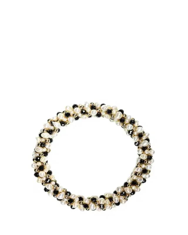 Meredith Frederick 14K Yellow Gold Freshwater Pearl and Spinel Bracelet