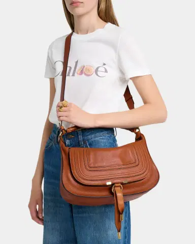 Chloé Marcie Medium Saddle Shoulder Bag in Leather | Thumbnail 2 Chloé Marcie Medium Saddle Shoulder Bag in Leather | Thumbnail 2