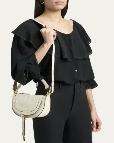 Chloé Marcie Mini Saddle Shoulder Bag in Leather | Thumbnail 6 Chloé Marcie Mini Saddle Shoulder Bag in Leather | Thumbnail 6
