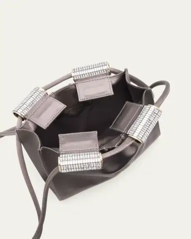 Giorgio Armani Satin Shoulder Bag with Rhinestone Detail | Thumbnail 4 Giorgio Armani Satin Shoulder Bag with Rhinestone Detail | Thumbnail 4