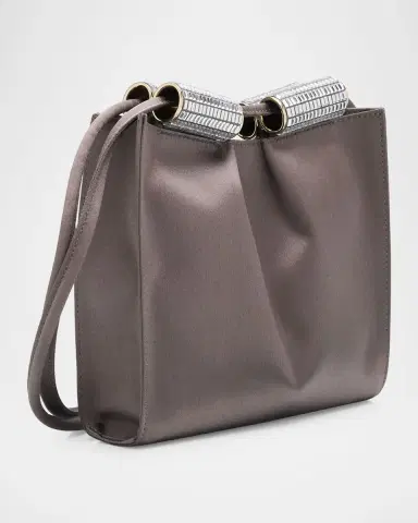 Giorgio Armani Satin Shoulder Bag with Rhinestone Detail | Thumbnail 7 Giorgio Armani Satin Shoulder Bag with Rhinestone Detail | Thumbnail 7