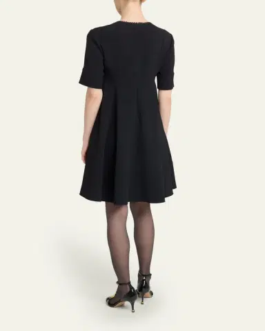 Chloé Crepe De Chine Short-Sleeve A-Line Dress | Thumbnail 3 Chloé Crepe De Chine Short-Sleeve A-Line Dress | Thumbnail 3