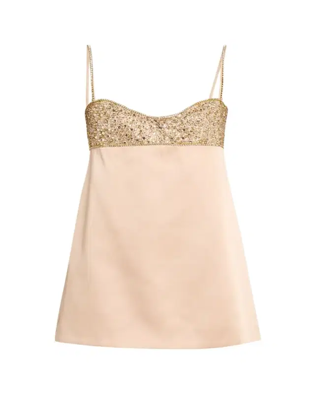 Retrofete Shyla Crystal Satin Mini Dress