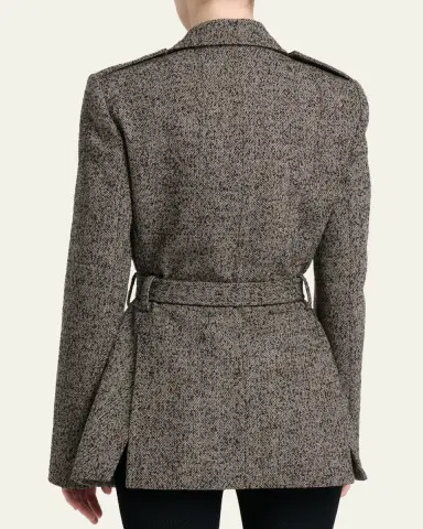 Chloé Wool Chevron Belted Utility Jacket | Thumbnail 3 Chloé Wool Chevron Belted Utility Jacket | Thumbnail 3