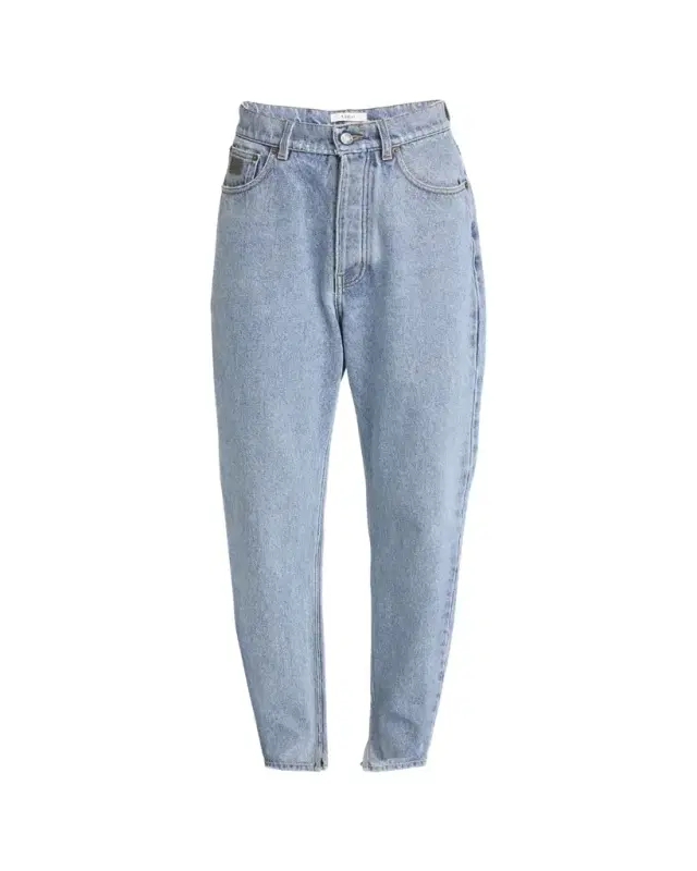 Chloe Split-Hem Barrel-Leg Jeans