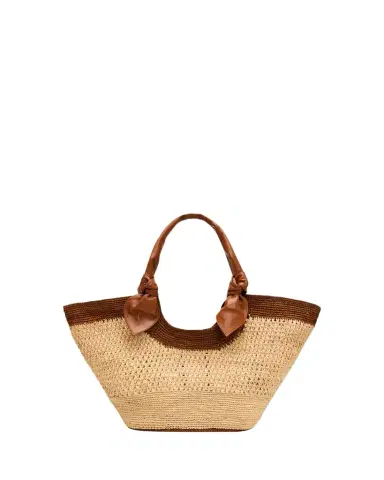HEREU Fonol Bicolor Crochet Raffia Tote Bag | Thumbnail 1 HEREU Fonol Bicolor Crochet Raffia Tote Bag | Thumbnail 1