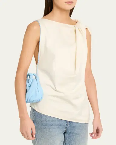 Hereu Bombon Ruched Leather Top-Handle Bag | Thumbnail 2