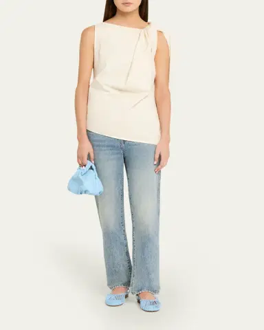 Hereu Bombon Ruched Leather Top-Handle Bag | Thumbnail 5